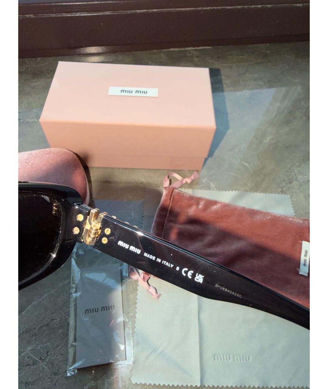 MIU MIU Черные пластиковые солнцезащитные очки, фото 5
