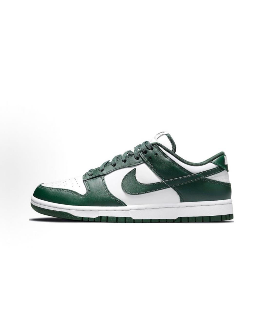 NIKE Зеленые кожаные низкие кроссовки / кеды, фото 9