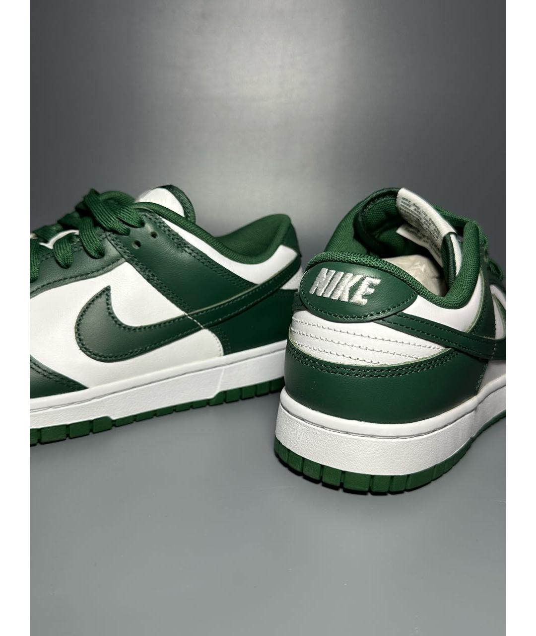 NIKE Зеленые кожаные низкие кроссовки / кеды, фото 7