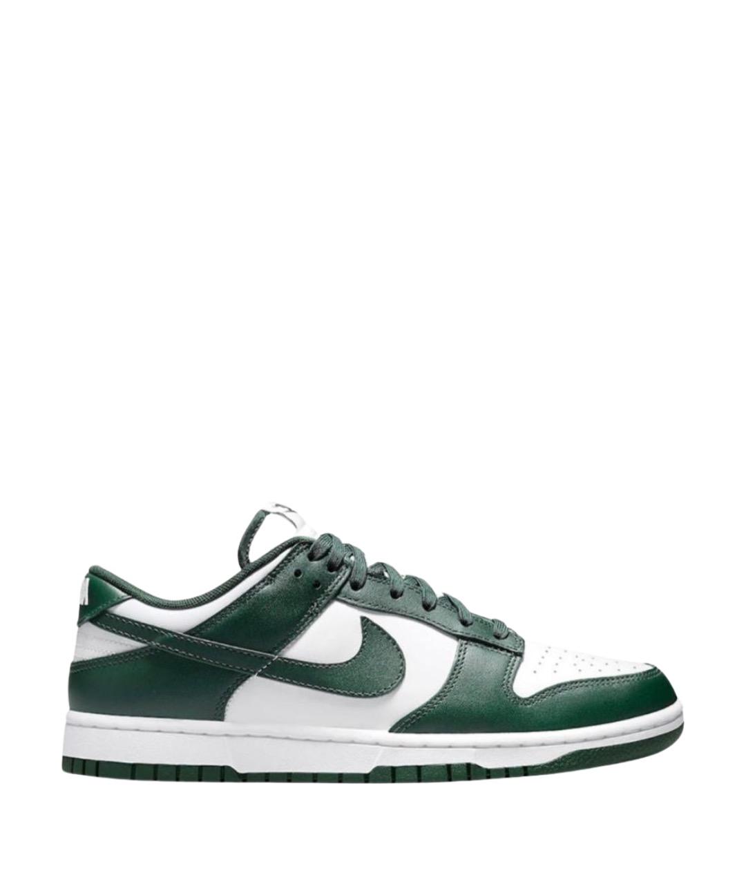 NIKE Зеленые кожаные низкие кроссовки / кеды, фото 1