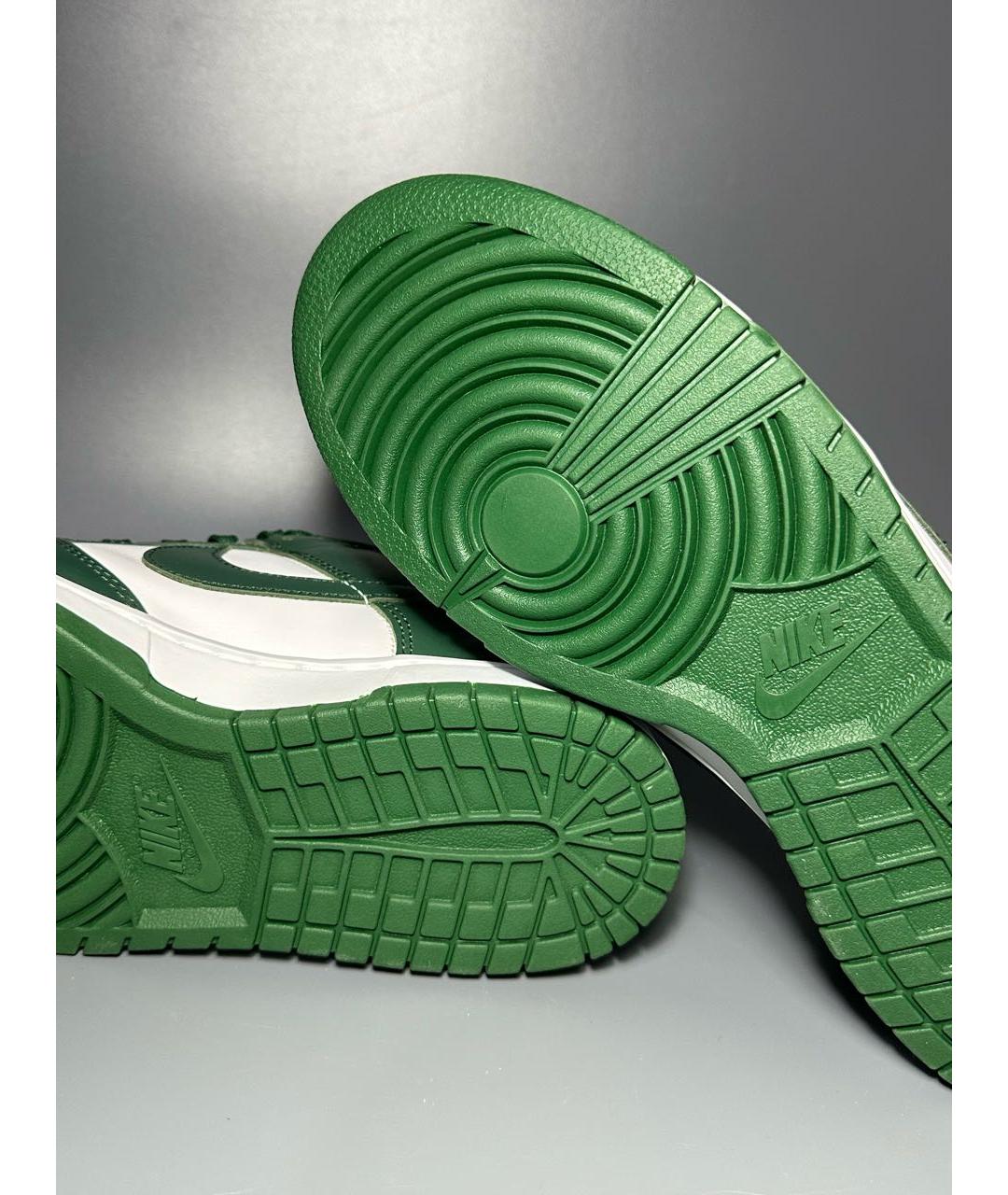 NIKE Зеленые кожаные низкие кроссовки / кеды, фото 8