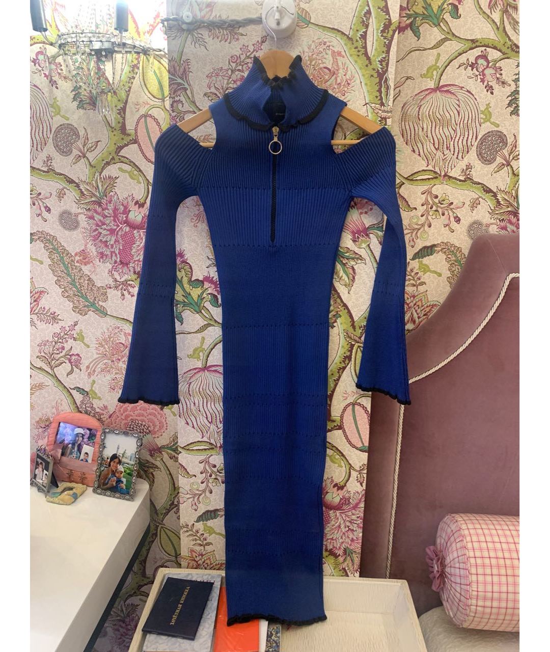 PINKO Синее вискозное повседневное платье, фото 4