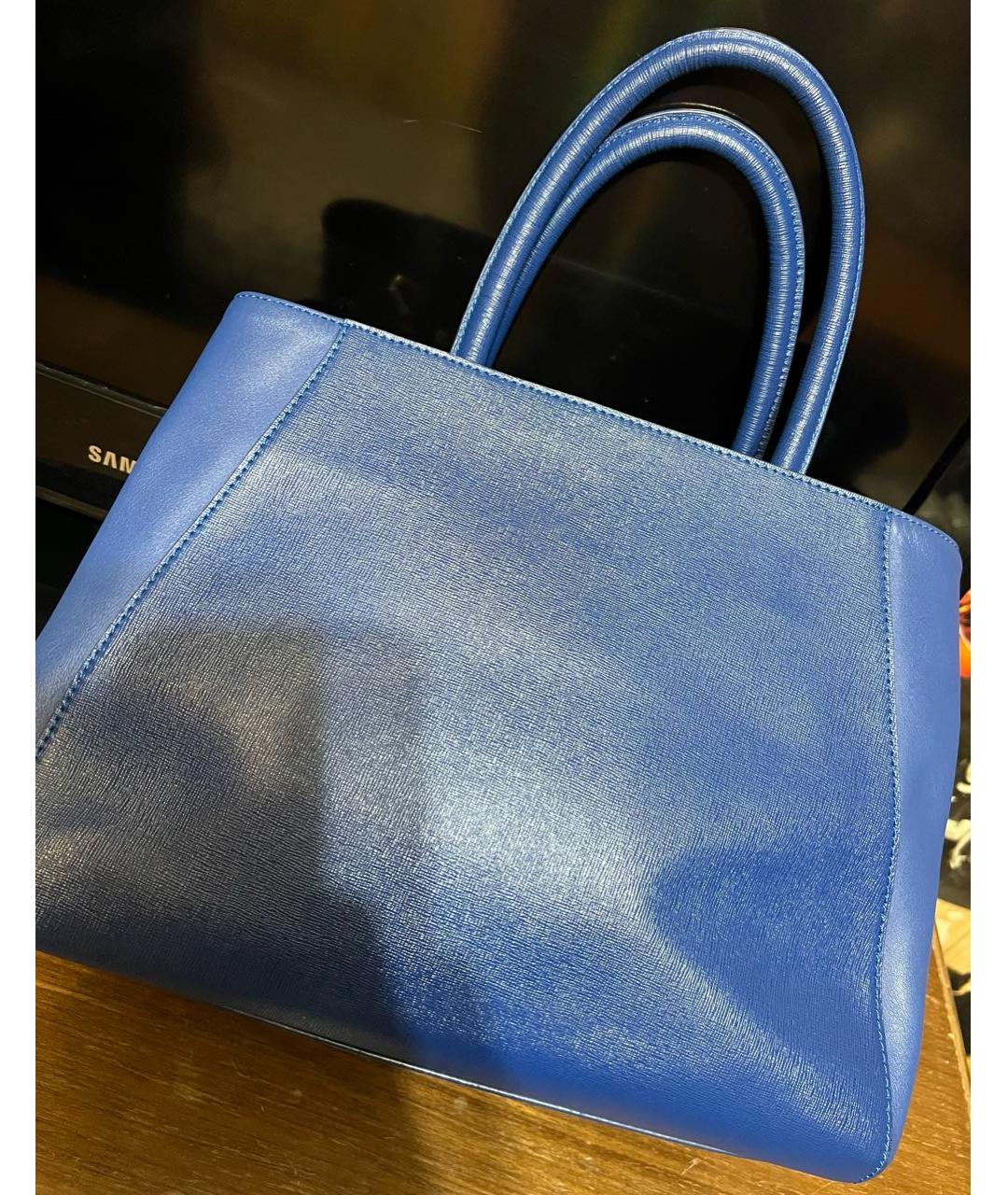 FENDI Синяя кожаная сумка тоут, фото 2