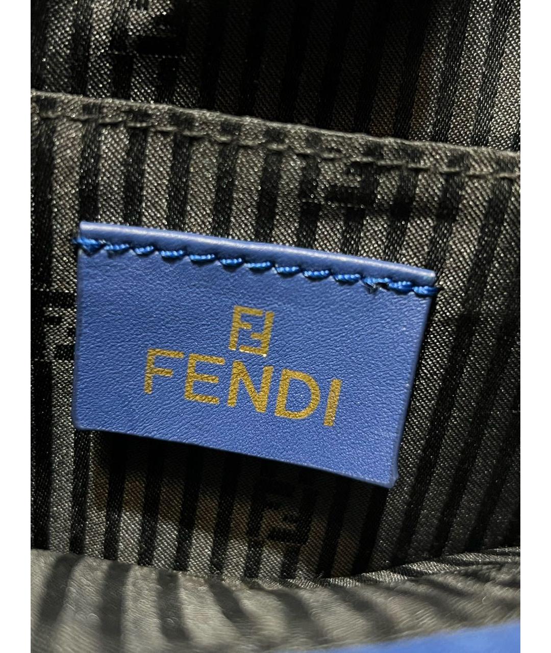 FENDI Синяя кожаная сумка тоут, фото 6