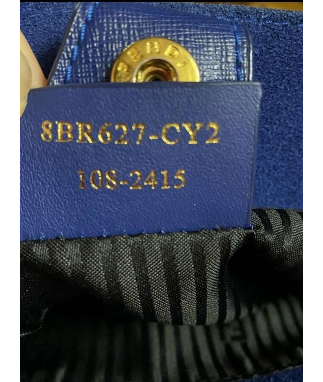 FENDI Синяя кожаная сумка тоут, фото 8
