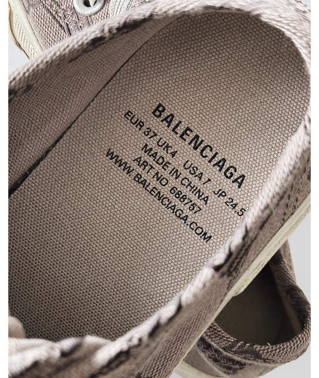 BALENCIAGA Коричневые текстильные кеды, фото 6
