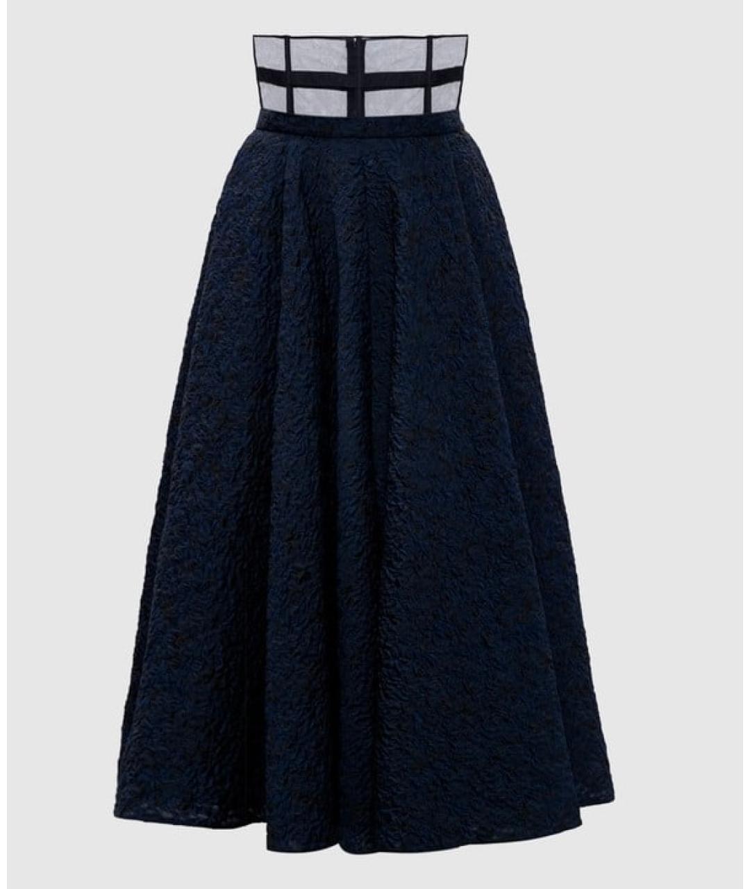 CHRISTIAN DIOR Темно-синяя полиэстеровая юбка миди, фото 4