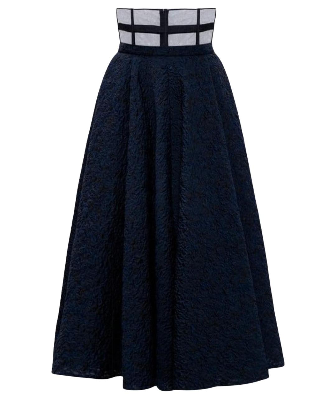 CHRISTIAN DIOR Темно-синяя полиэстеровая юбка миди, фото 1