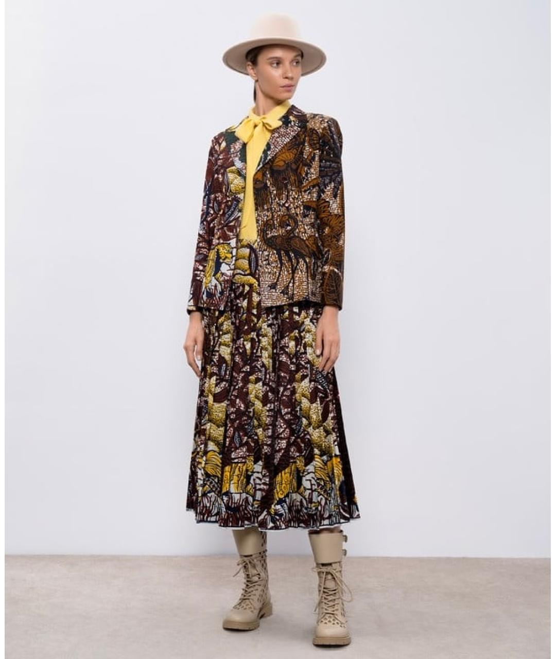 CHRISTIAN DIOR Мульти хлопковая юбка миди, фото 2