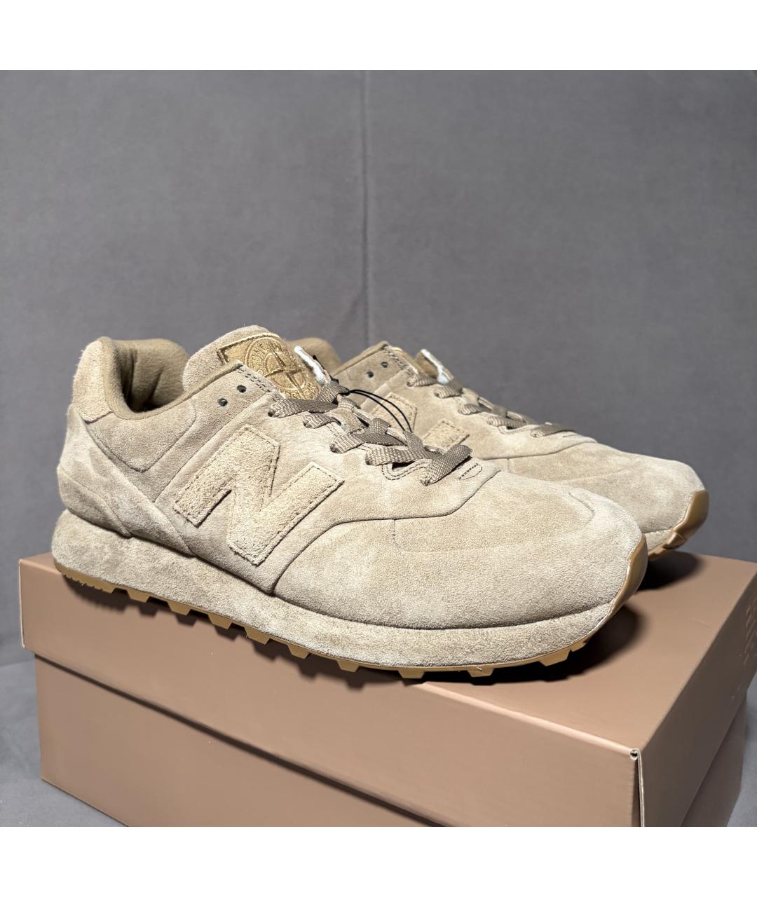 NEW BALANCE Бежевые замшевые низкие кроссовки / кеды, фото 3