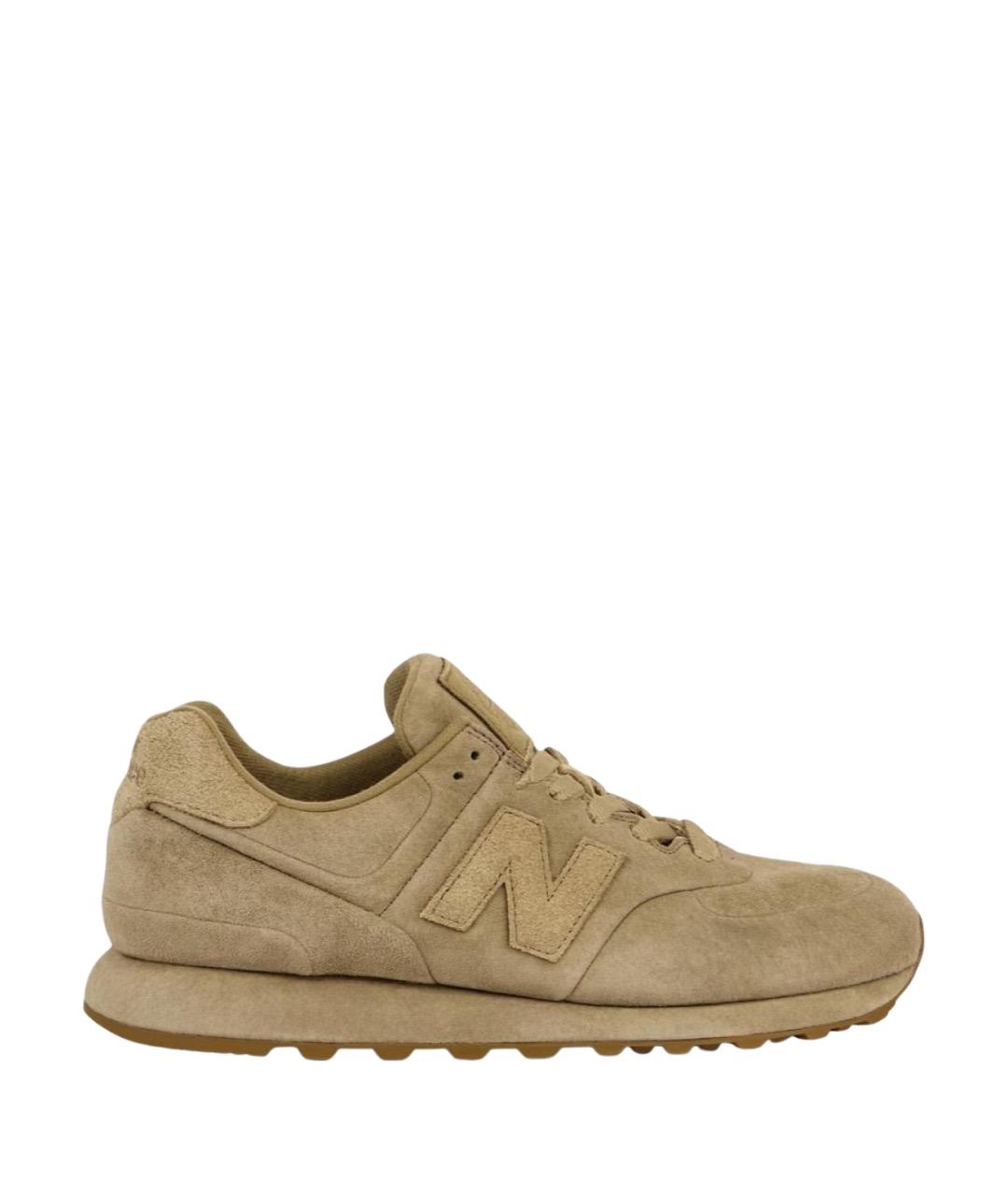 NEW BALANCE Бежевые замшевые низкие кроссовки / кеды, фото 1