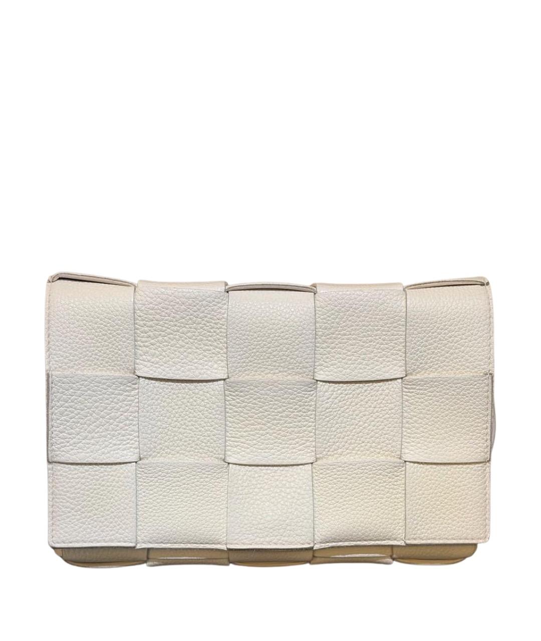 BOTTEGA VENETA Белая кожаная сумка через плечо, фото 1