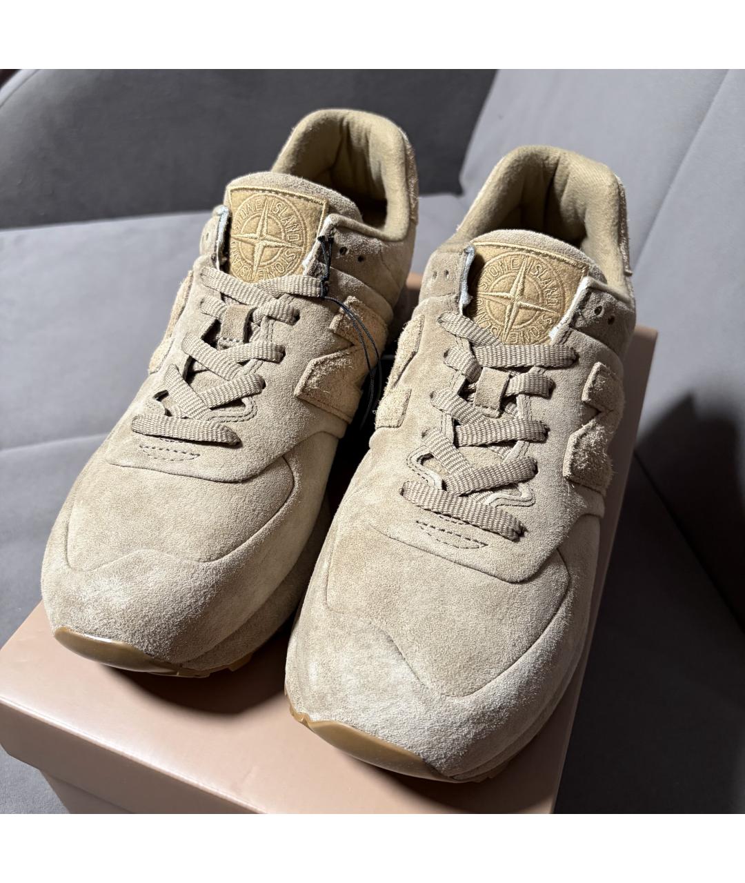 NEW BALANCE Бежевые замшевые кроссовки, фото 4