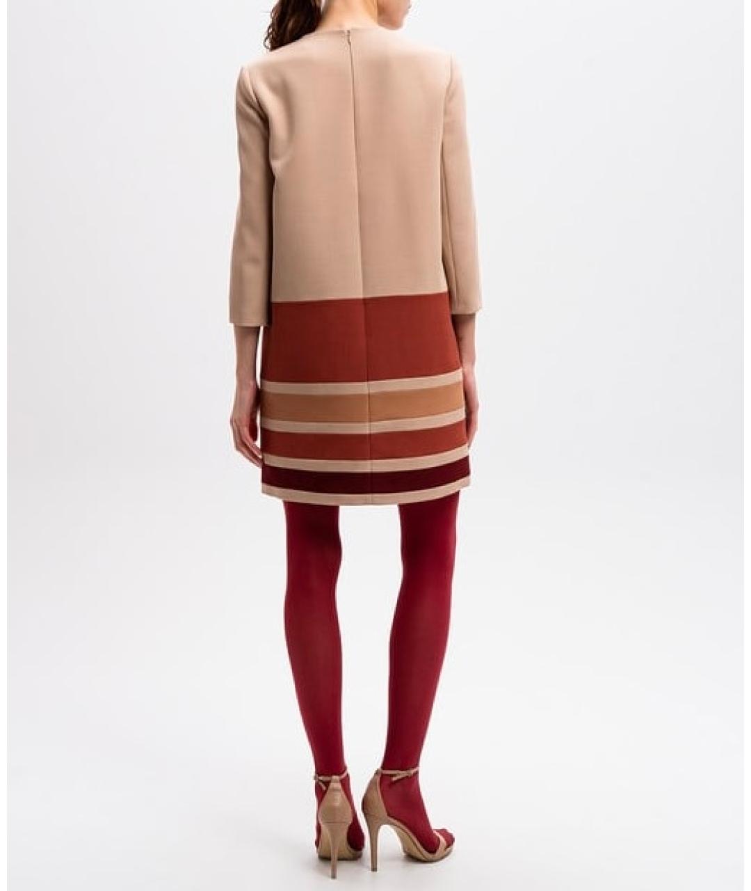 CHRISTIAN DIOR Мульти шерстяное повседневное платье, фото 4