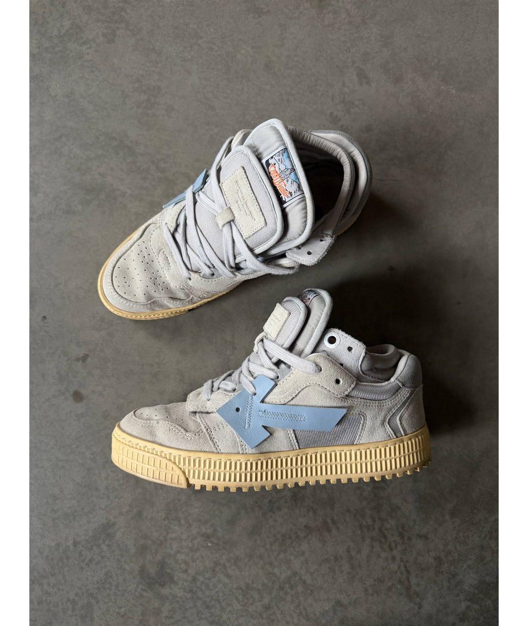 OFF-WHITE Голубые замшевые кеды, фото 4