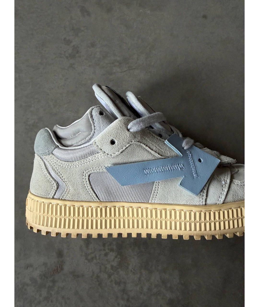 OFF-WHITE Голубые замшевые кеды, фото 3