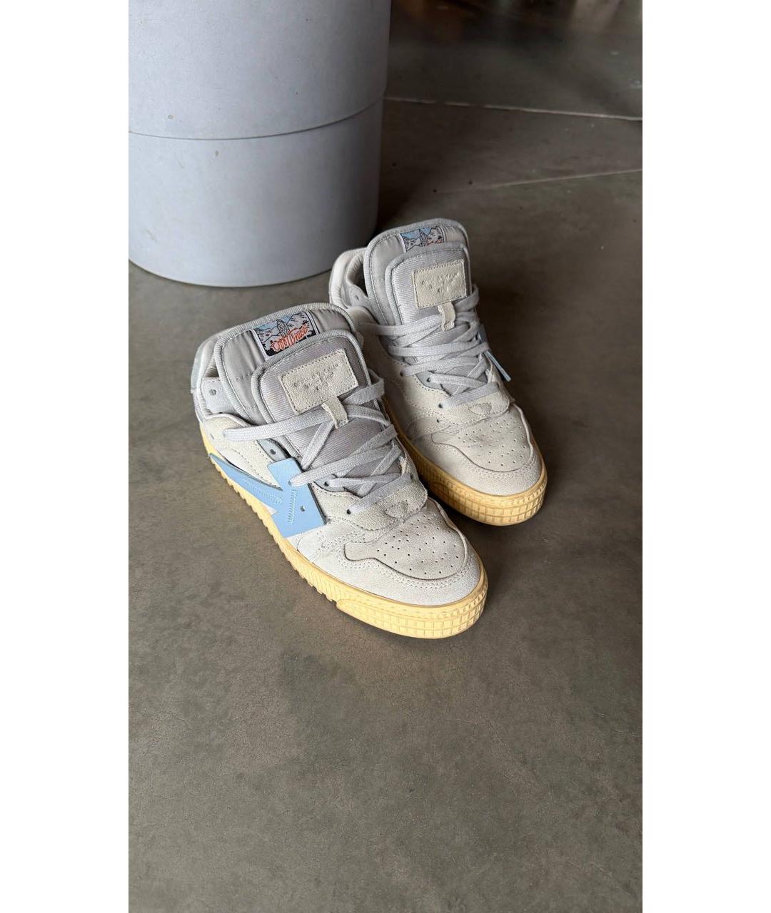 OFF-WHITE Голубые замшевые кеды, фото 2