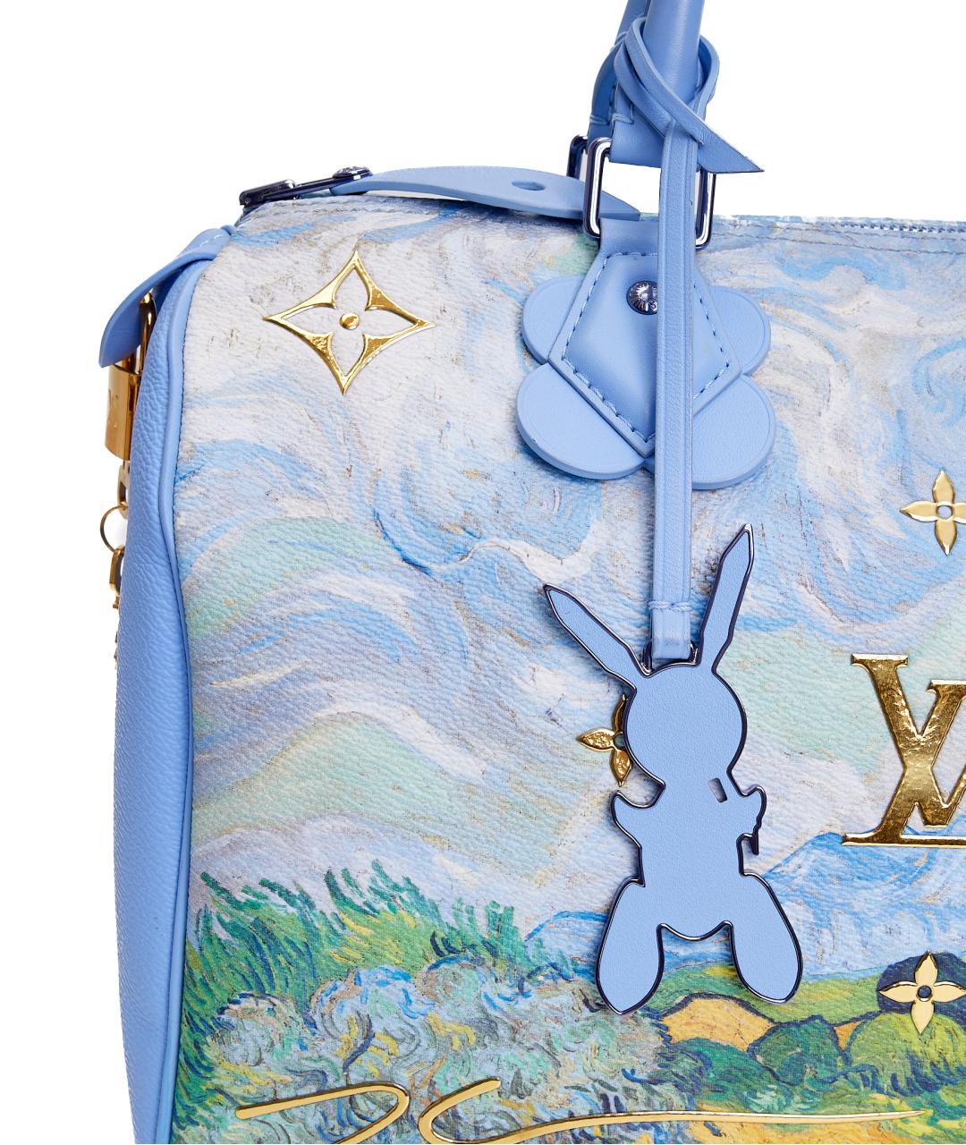 LOUIS VUITTON Голубая кожаная сумка тоут, фото 5
