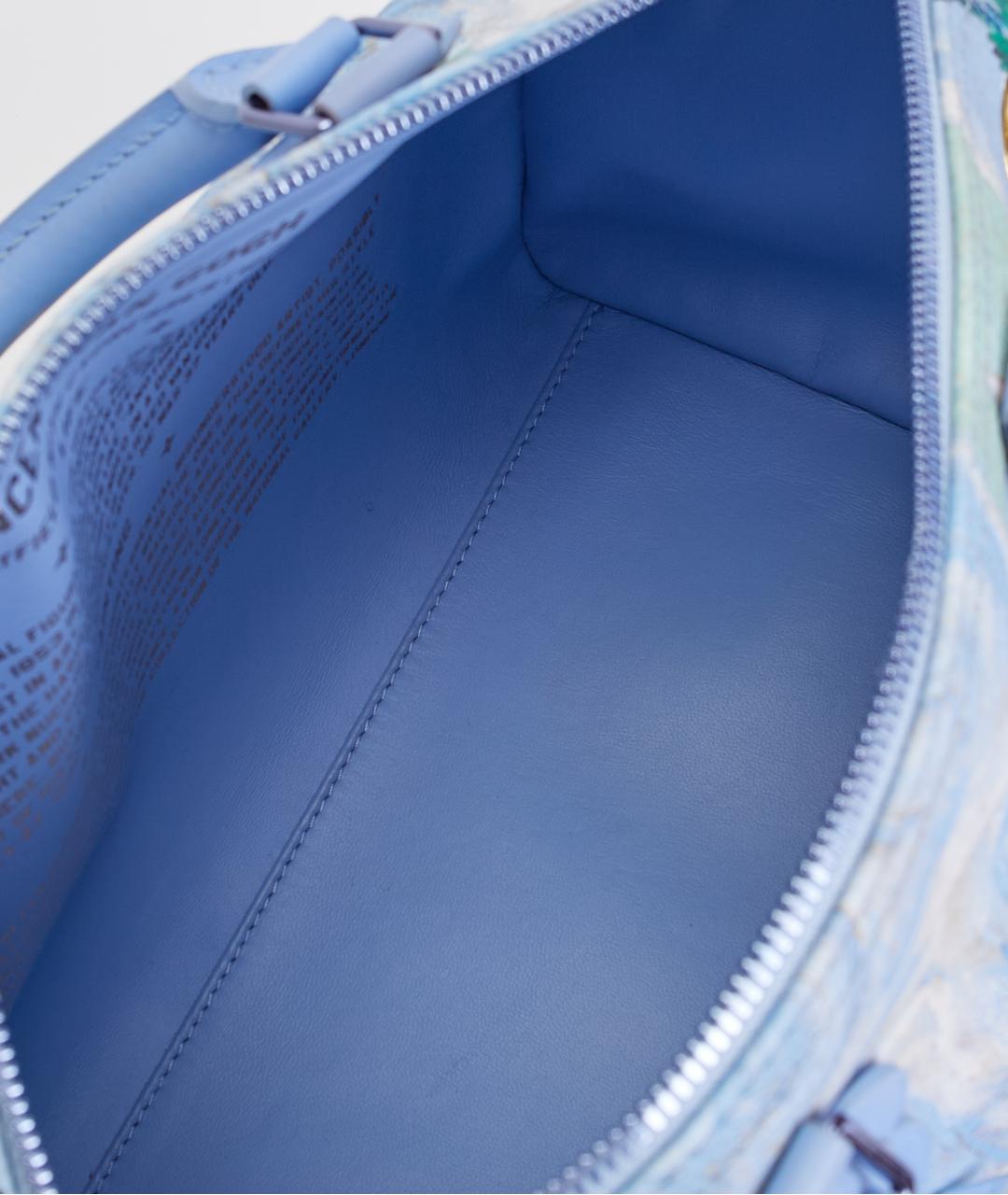 LOUIS VUITTON Голубая кожаная сумка тоут, фото 6