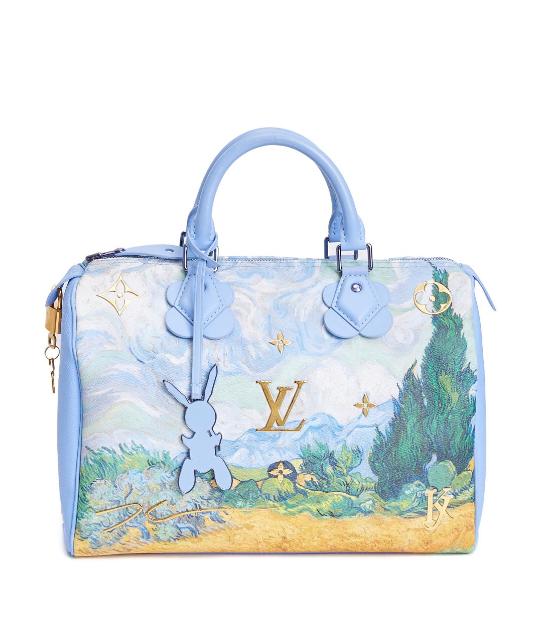 LOUIS VUITTON Голубая кожаная сумка тоут, фото 3