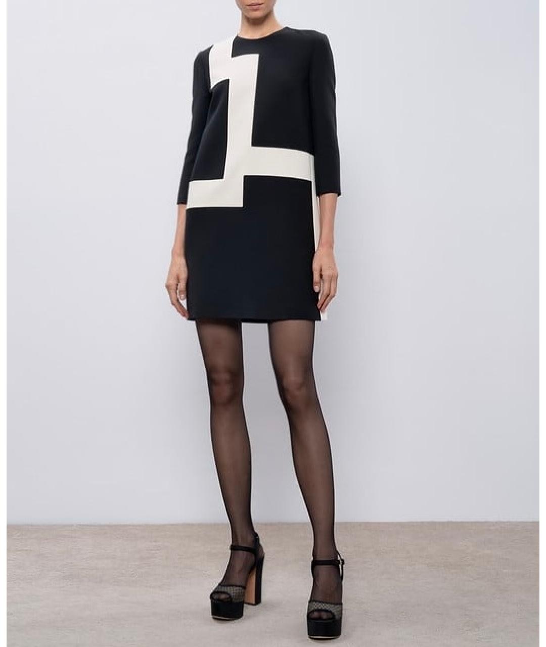 CHRISTIAN DIOR Черное шерстяное повседневное платье, фото 3