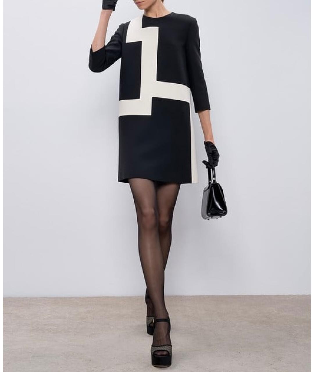 CHRISTIAN DIOR Черное шерстяное повседневное платье, фото 2
