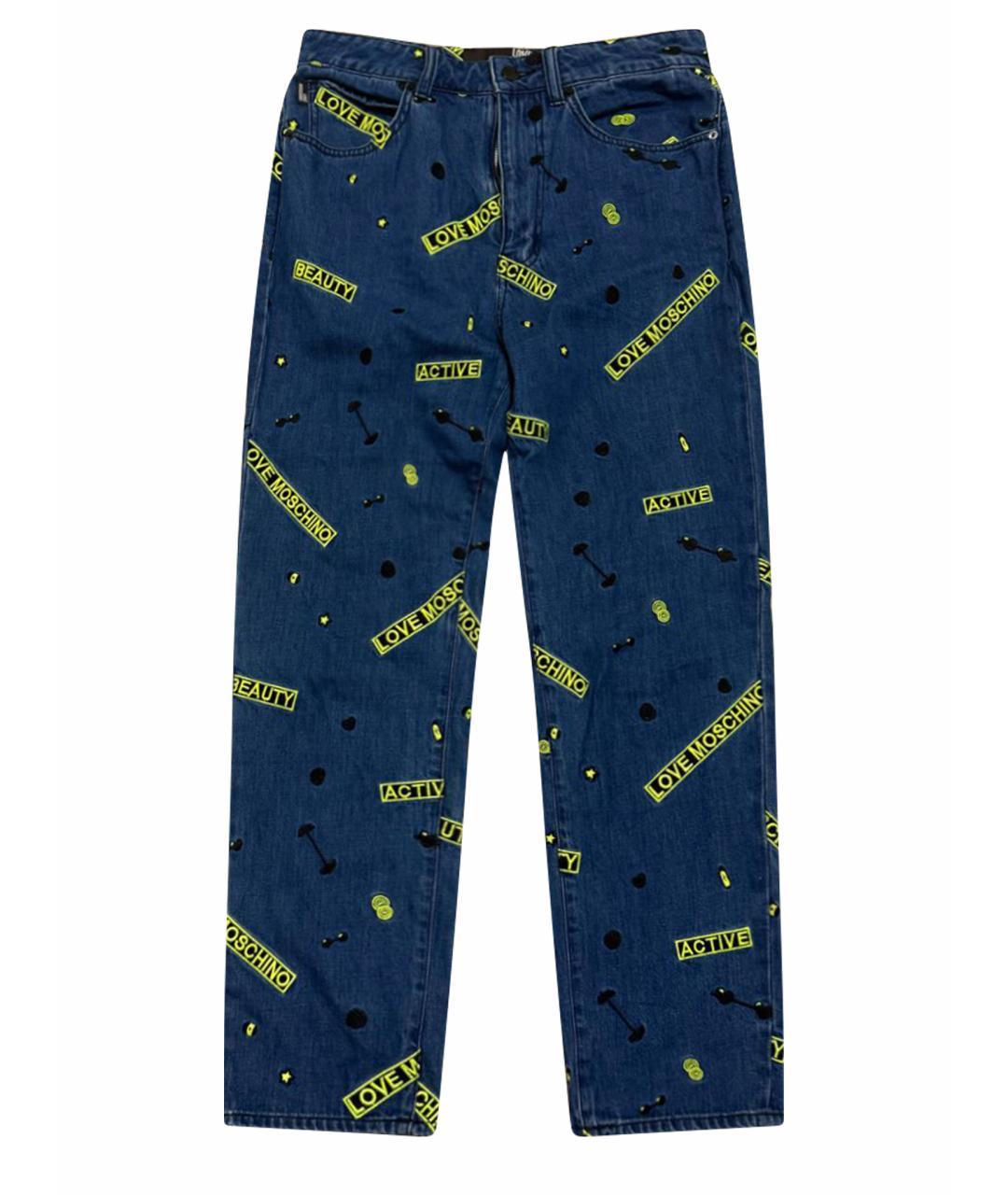 LOVE MOSCHINO Мульти хлопковые прямые джинсы, фото 1