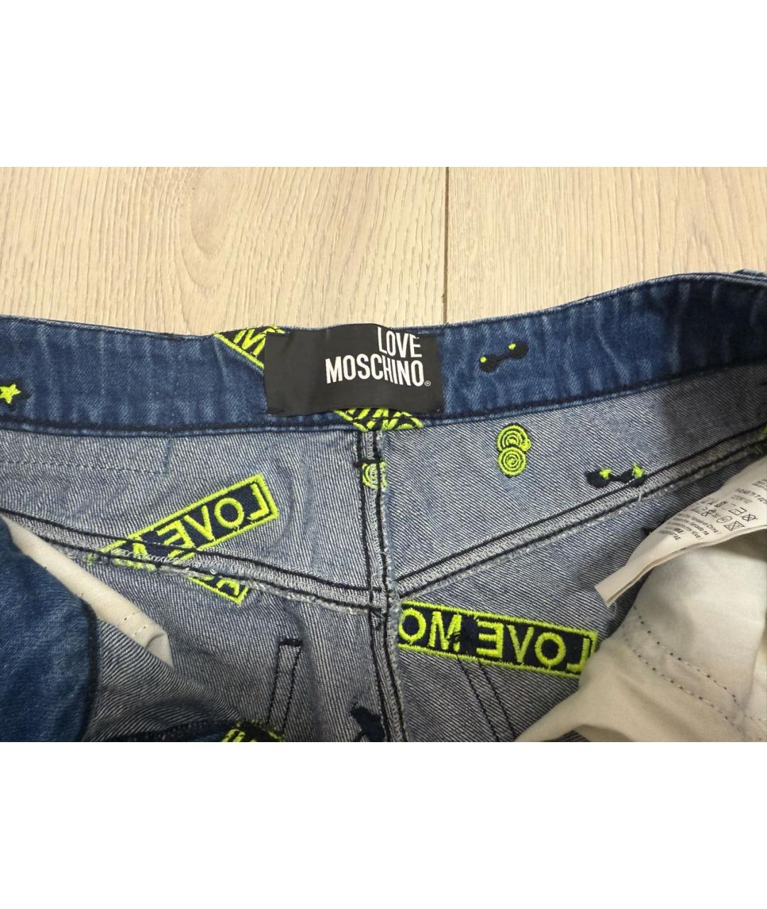LOVE MOSCHINO Мульти хлопковые прямые джинсы, фото 3