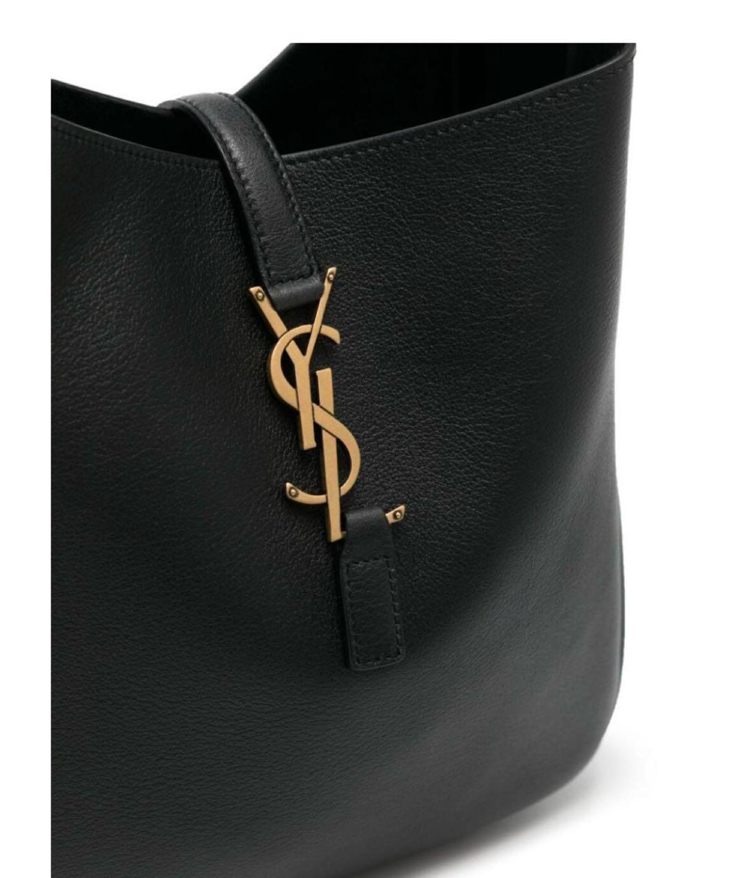 SAINT LAURENT Черная кожаная сумка через плечо, фото 3