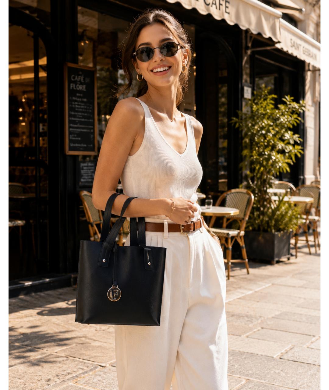 FURLA Черная сумка с короткими ручками из искусственной кожи, фото 8