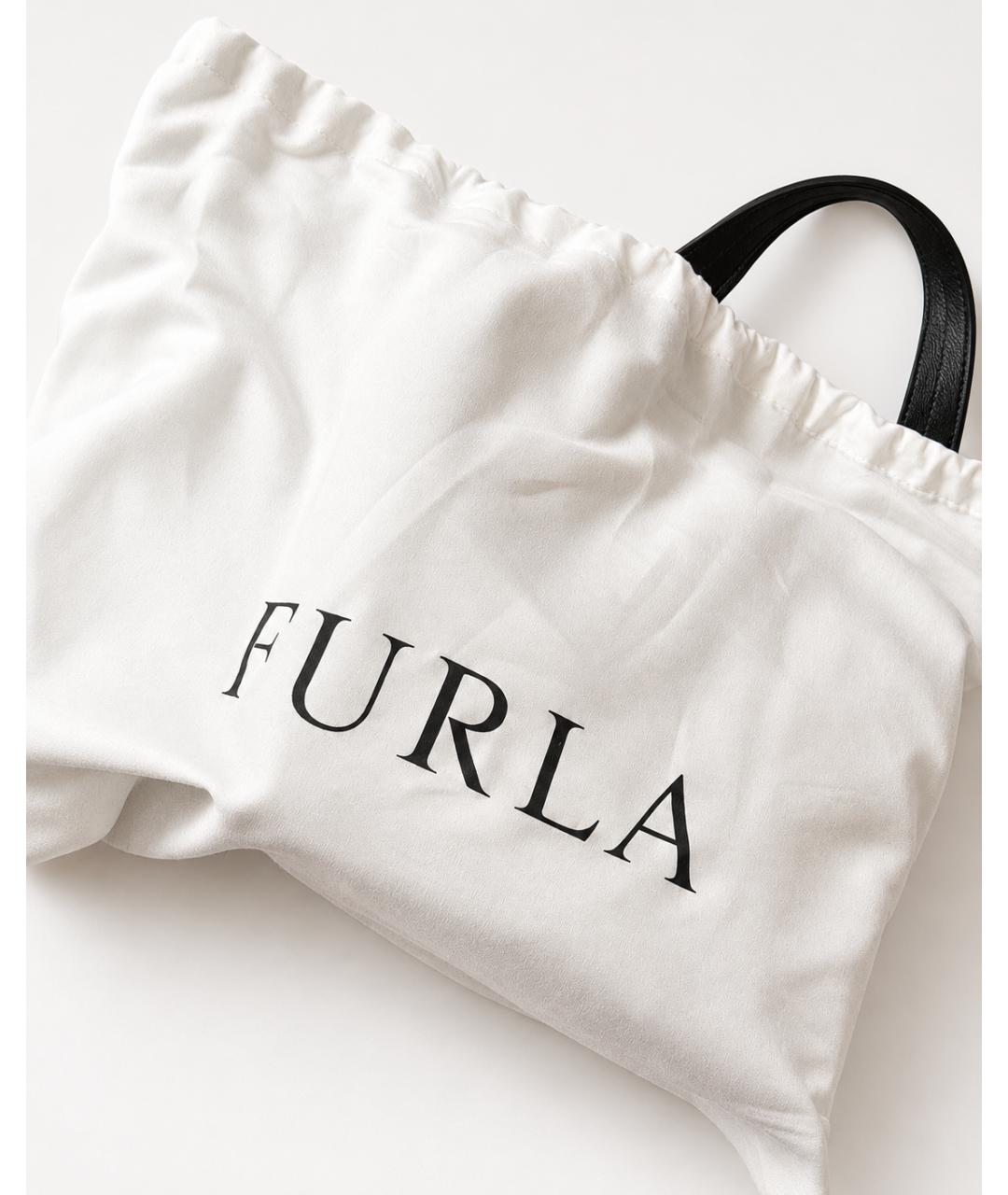 FURLA Черная сумка с короткими ручками из искусственной кожи, фото 5