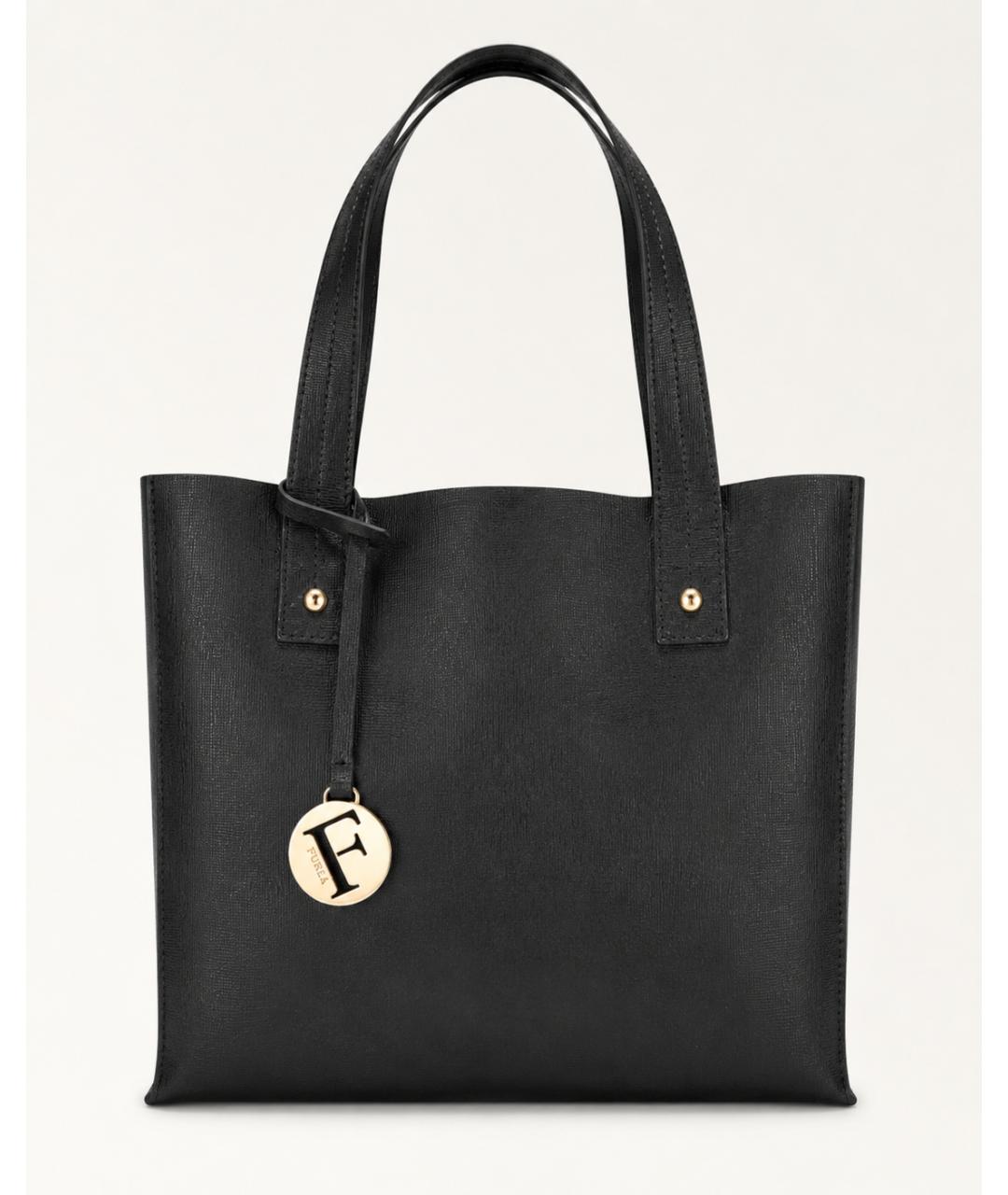 FURLA Черная сумка с короткими ручками из искусственной кожи, фото 9
