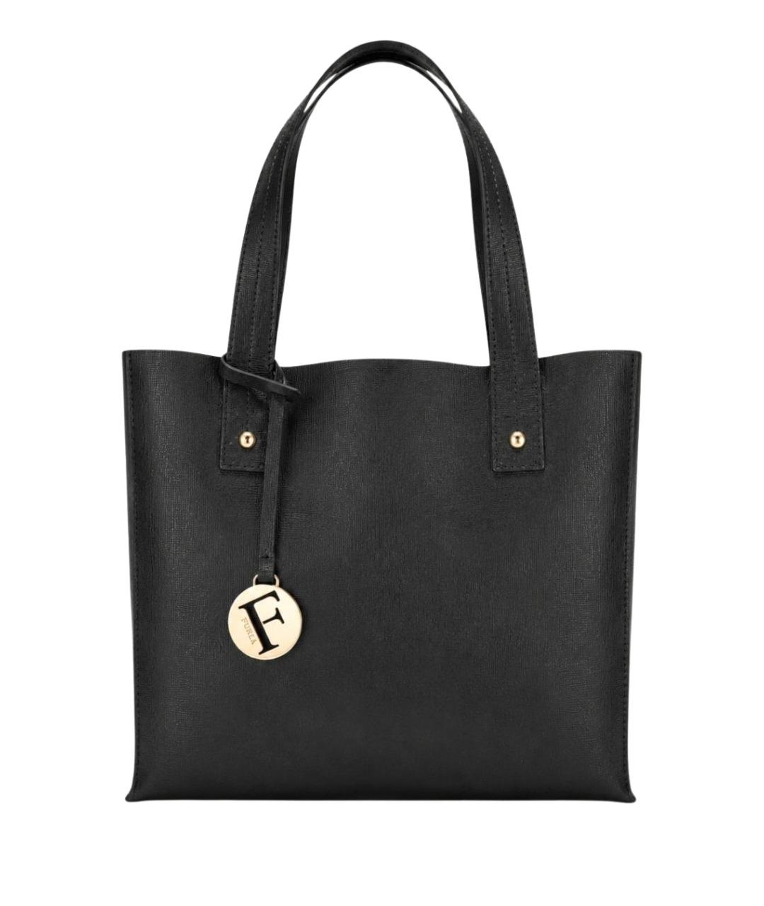 FURLA Черная сумка с короткими ручками из искусственной кожи, фото 1