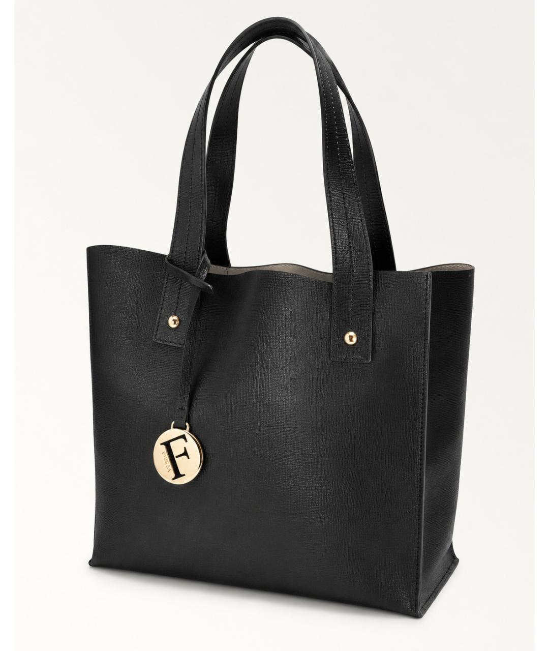 FURLA Черная сумка с короткими ручками из искусственной кожи, фото 2