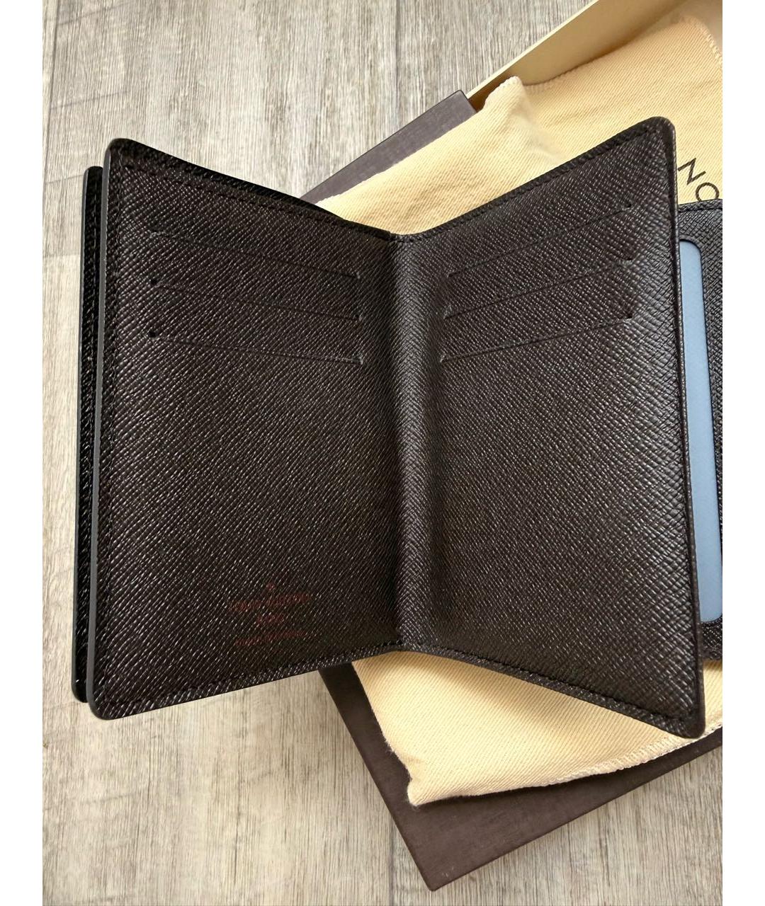 LOUIS VUITTON Коричневый кожаный кошелек, фото 3