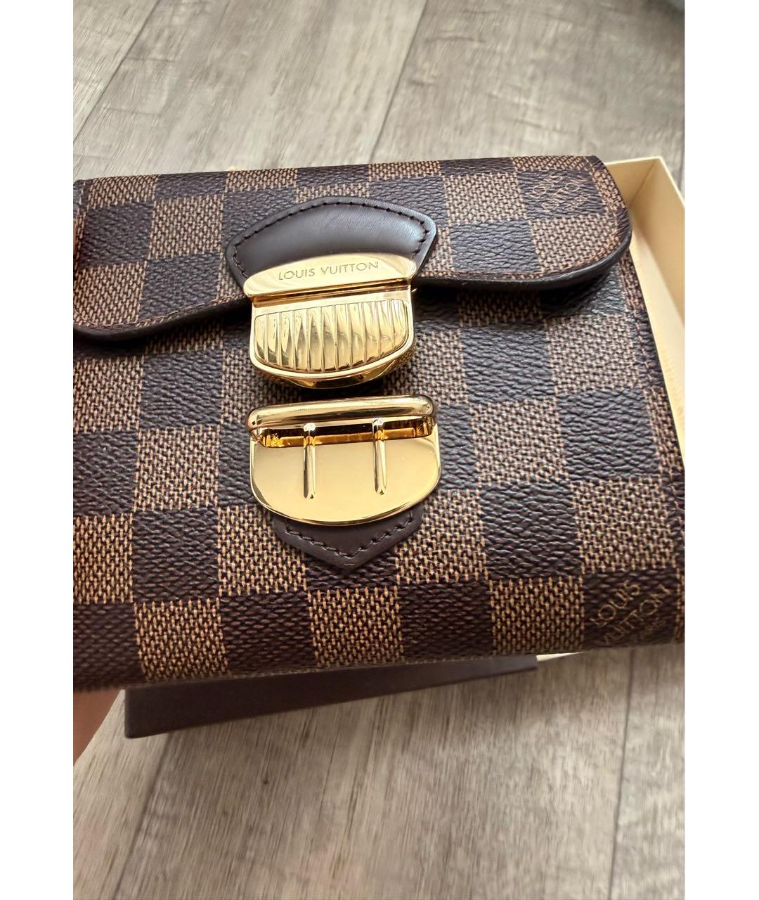 LOUIS VUITTON Коричневый кожаный кошелек, фото 2