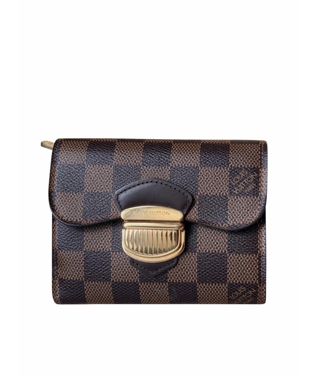 LOUIS VUITTON Коричневый кожаный кошелек, фото 9