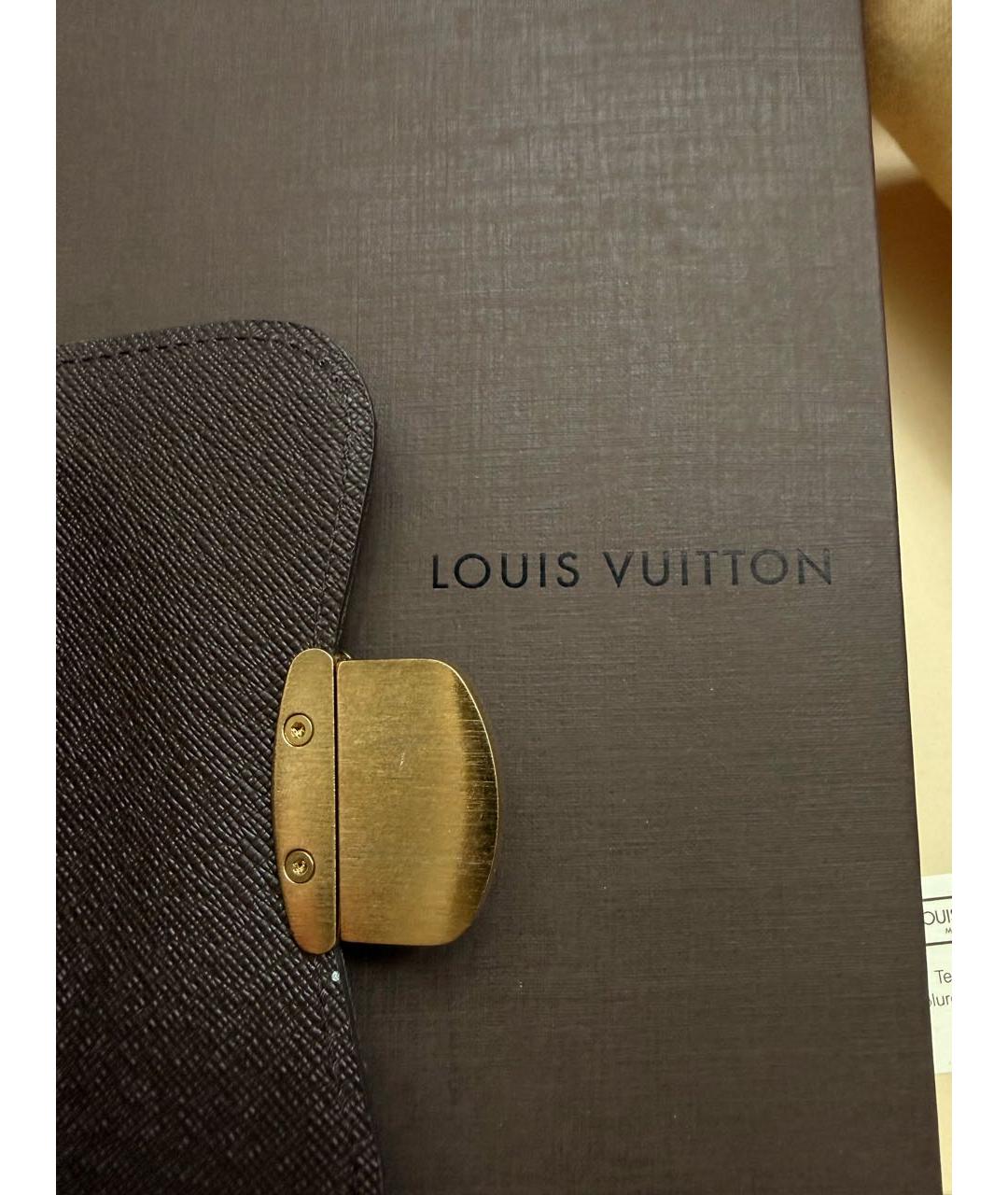 LOUIS VUITTON Коричневый кожаный кошелек, фото 6