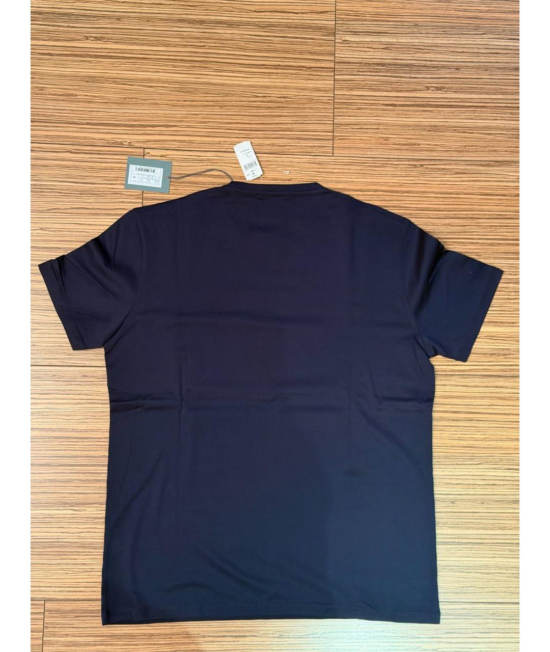 ERMENEGILDO ZEGNA XXX Темно-синяя хлопковая футболка, фото 3