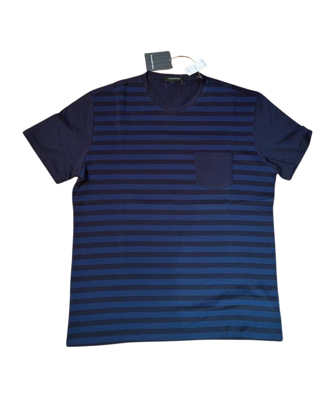 ERMENEGILDO ZEGNA XXX Темно-синяя хлопковая футболка, фото 1