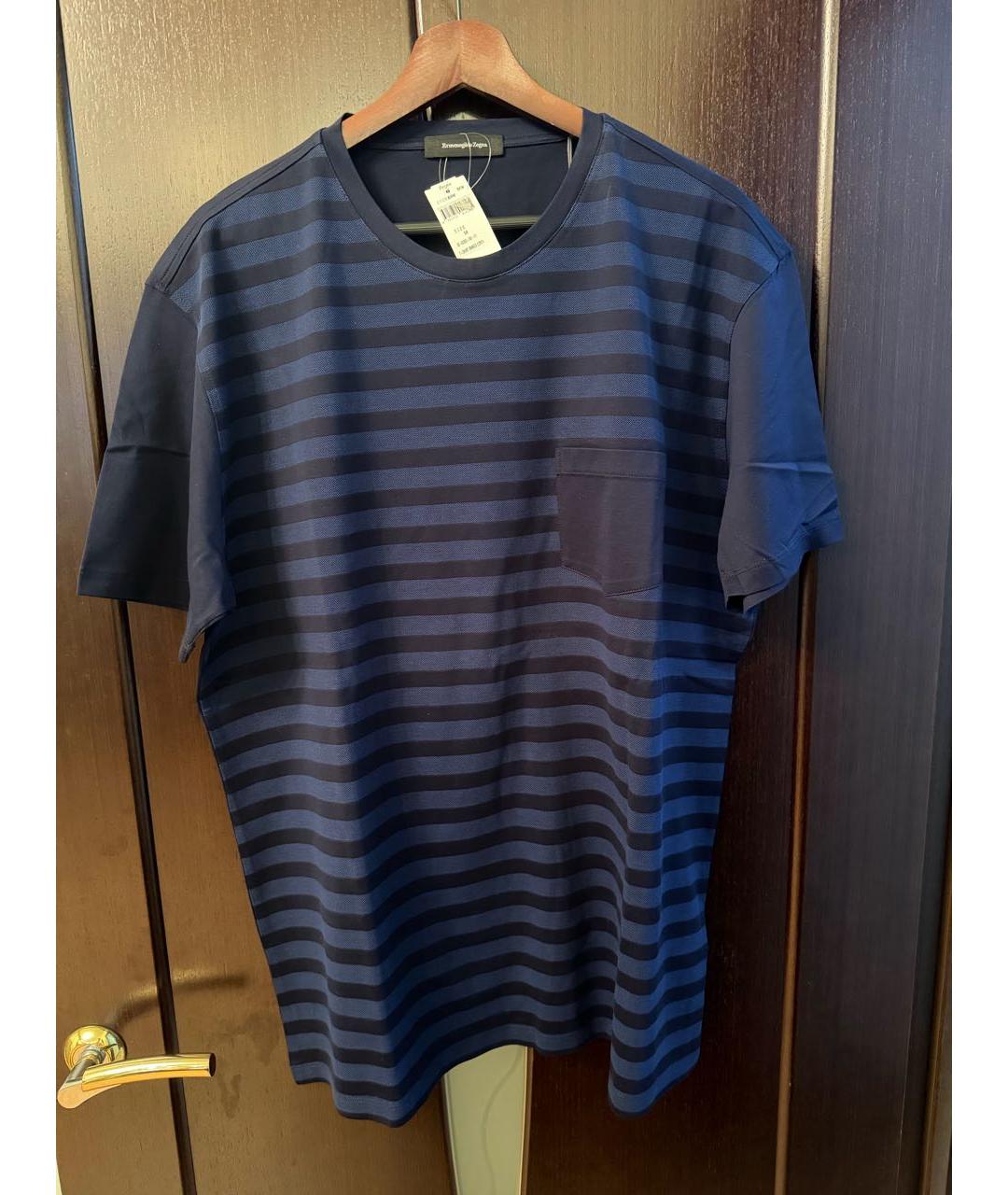 ERMENEGILDO ZEGNA XXX Темно-синяя хлопковая футболка, фото 2