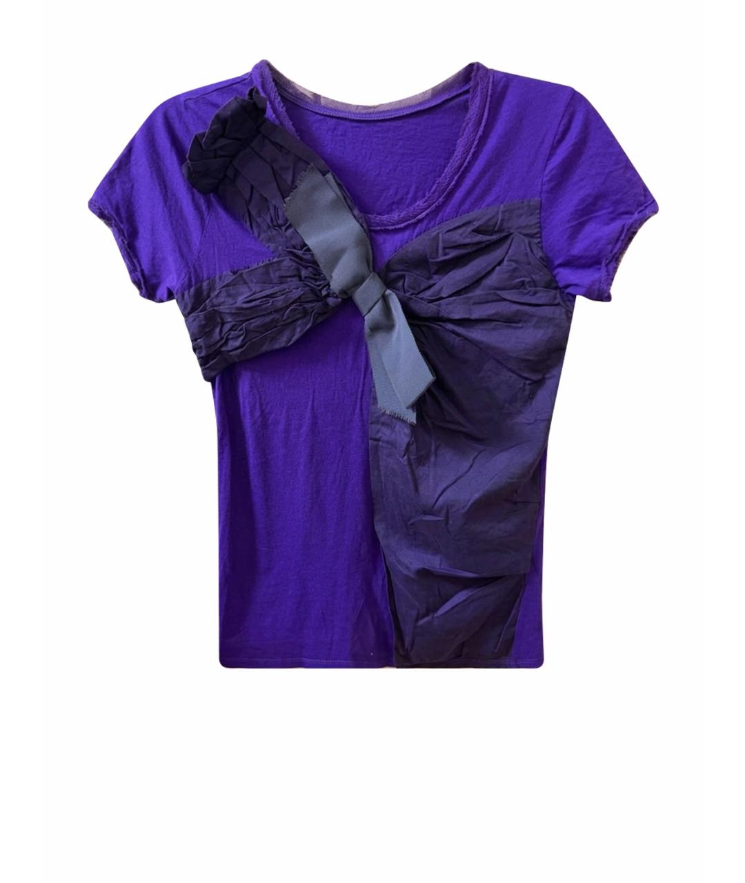 LANVIN Фиолетовая хлопковая футболка, фото 1