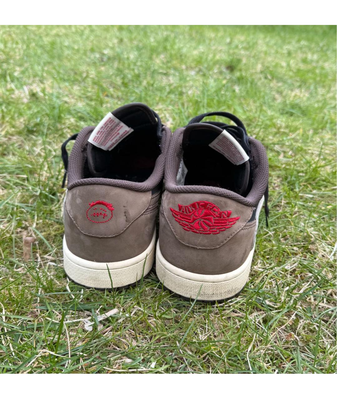 NIKE Коричневые кожаные низкие кроссовки / кеды, фото 3