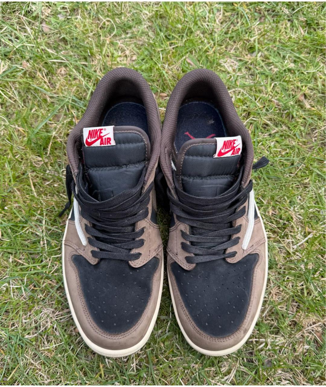NIKE Коричневые кожаные низкие кроссовки / кеды, фото 2