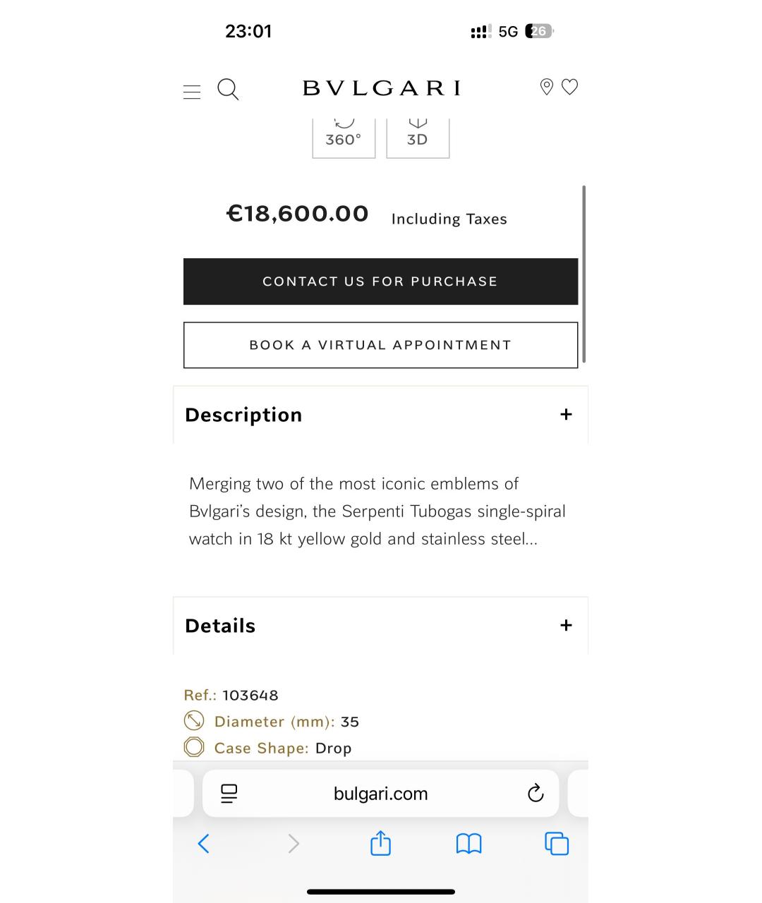 BVLGARI Часы из желтого золота, фото 7