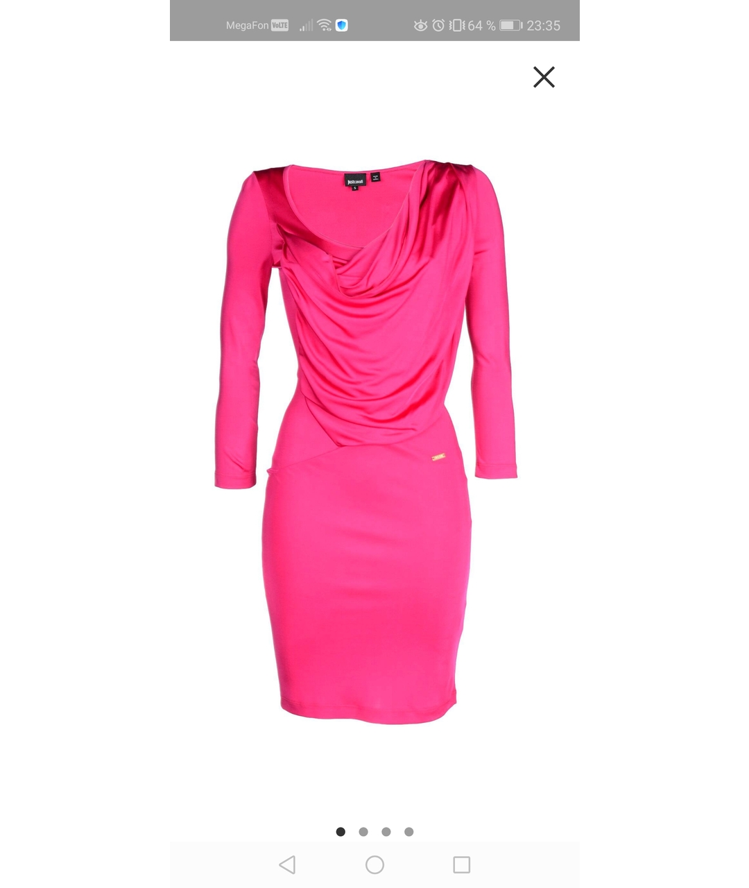 JUST CAVALLI Розовое вискозное повседневное платье, фото 5