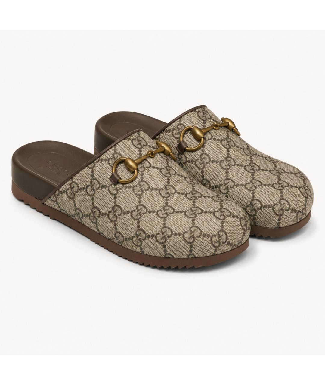 GUCCI Горчичные кожаные мюли, фото 2