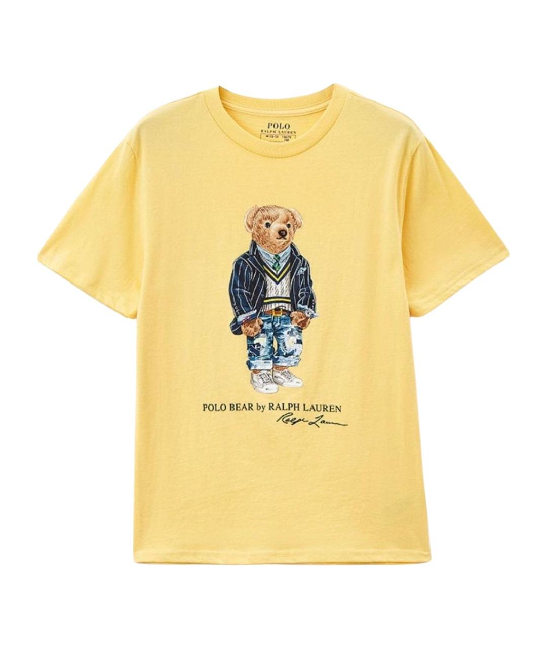 POLO RALPH LAUREN Желтая хлопковая детская футболка, фото 1