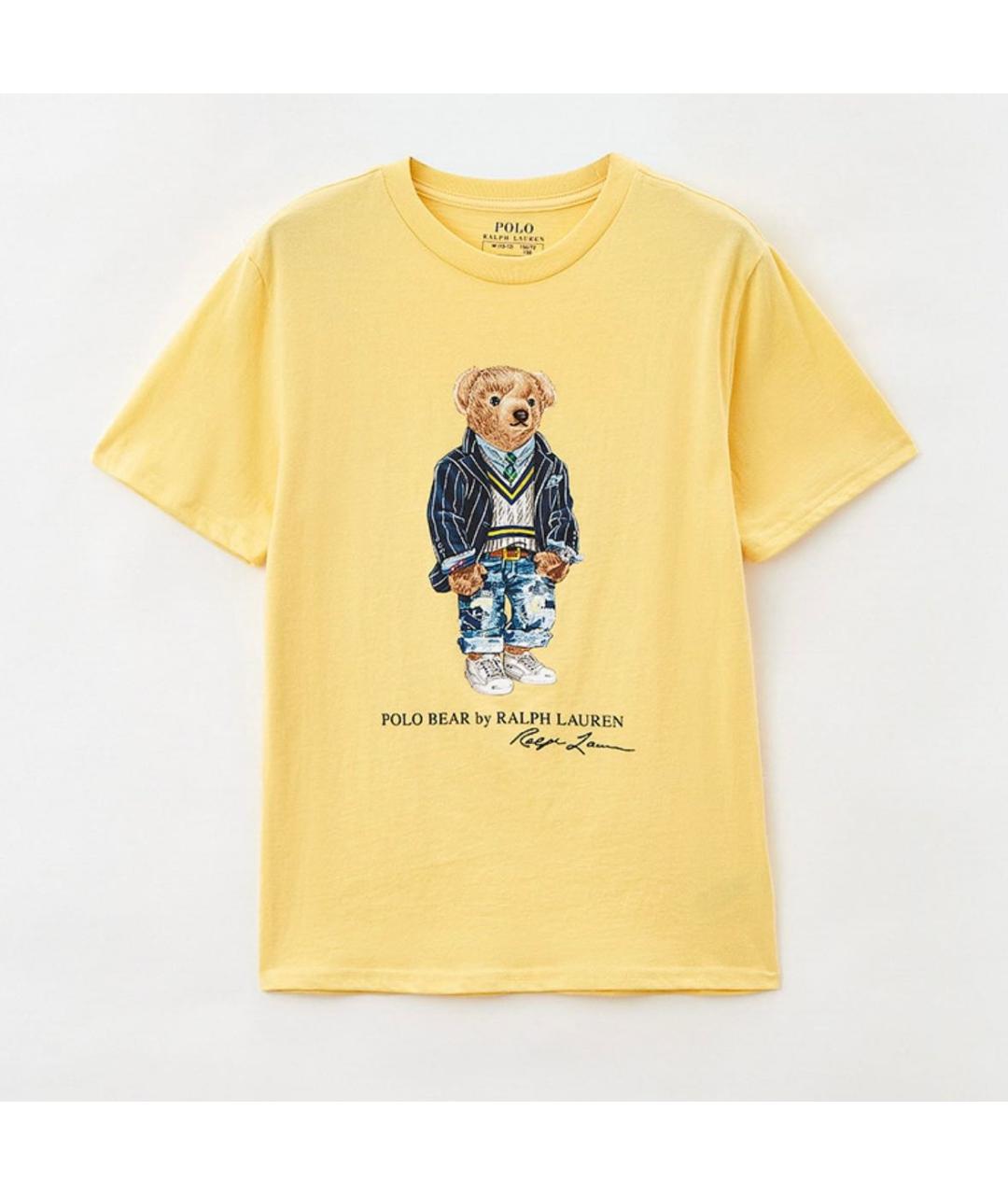 POLO RALPH LAUREN Желтая хлопковая детская футболка, фото 4