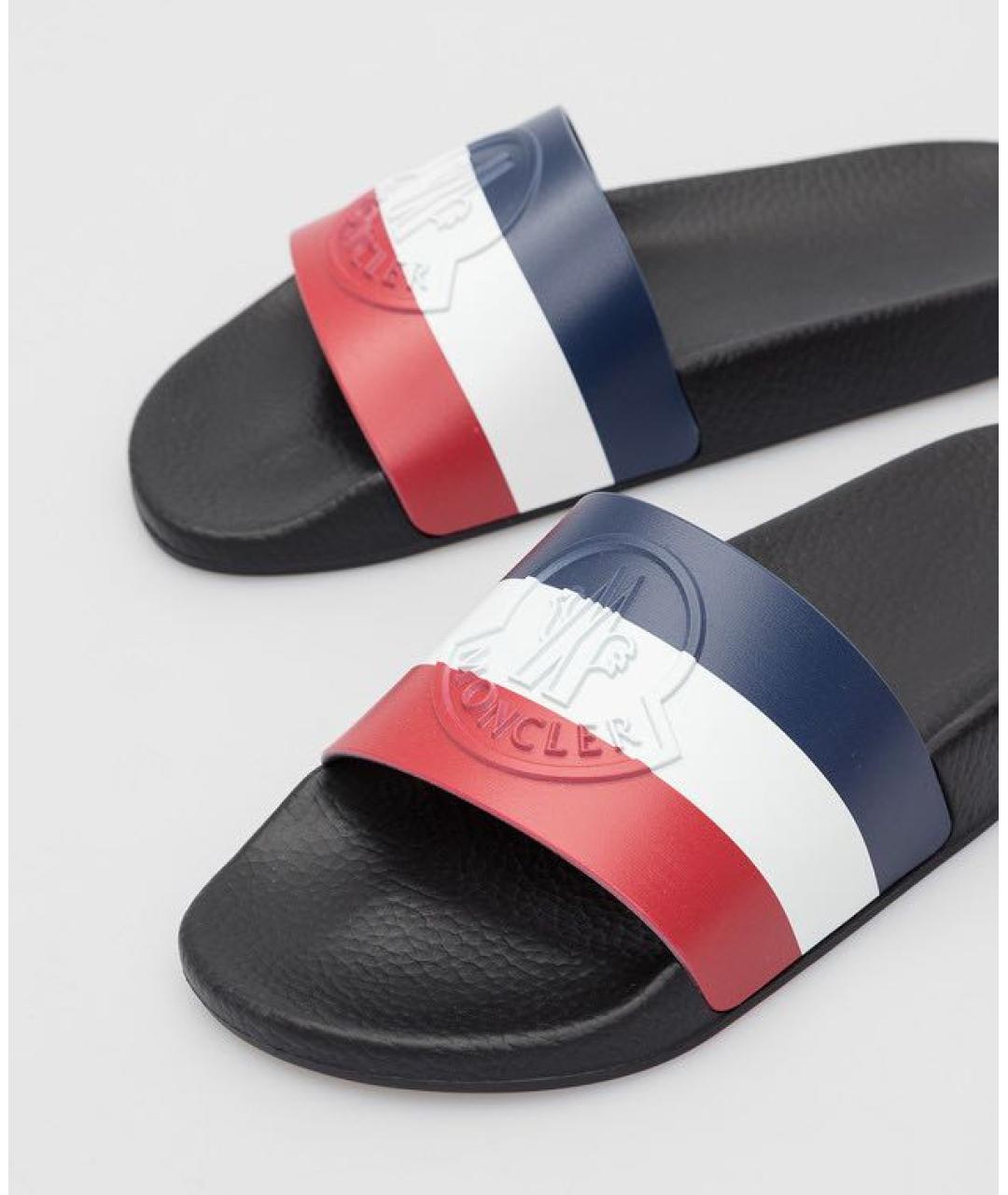 MONCLER Мульти резиновые шлепанцы, фото 3